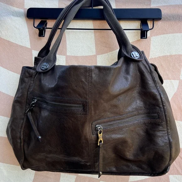 bcbg Maxazria Large Leather Brown Tote Bag - Picture 1 of 10